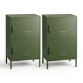 Artiss 2x Buffet Sideboard Cabinet Storage Cupboard 2 Doors Metal Green DOUBLE