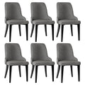 Artiss Dining Chairs Set of 6 Linen Fabric Grey