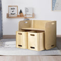 Keezi 3PCS Kids Table and Chairs Set Multifunctional Storage Desk.