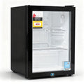 Devanti 56L Bar Fridge Glass Door Mini Fridge Countertop Cooler Black.