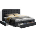 Artiss Bed Frame Queen Size with 4 Drawers Charcoal AVIO.