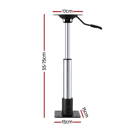 Seamanship Boat Seat Pedestal 55 - 75cm Adjustable Gas Lift 360 Degrees Swivel.