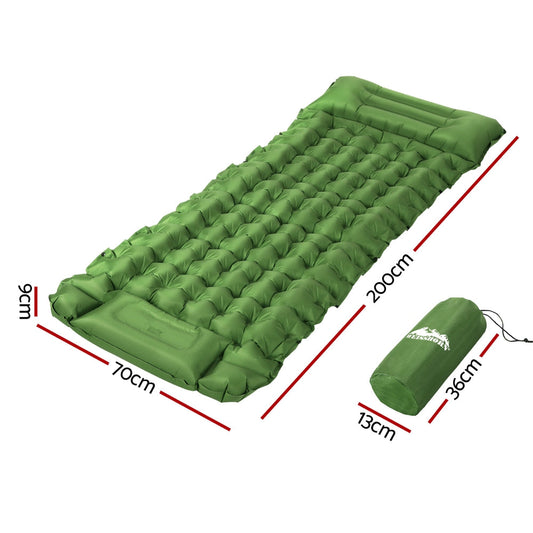 Weisshorn Self Inflating Mattress Camping Sleeping Mat Air Bed Pad Single Pillow.