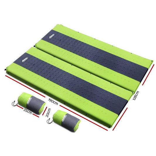 Weisshorn Self Inflating Mattress Camping Sleeping Mat Air Bed Pad Double Green.