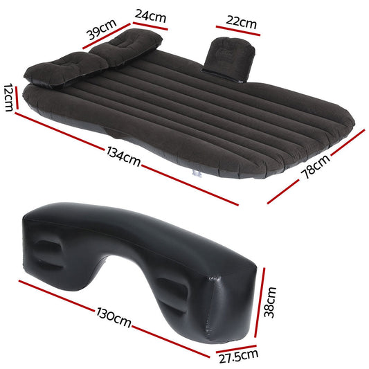 Weisshorn Car Mattress 134x78 Inflatable SUV Back Seat Camping Bed Black.
