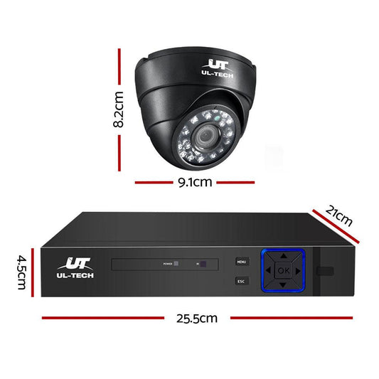 UL-TECH 1080P Security Camera System 8CH DVR with 8 CCTV Dome Cameras.