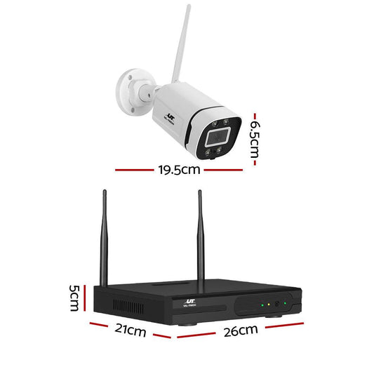 UL-tech Wireless CCTV Security System 8CH NVR 3MP 8 Square Cameras.