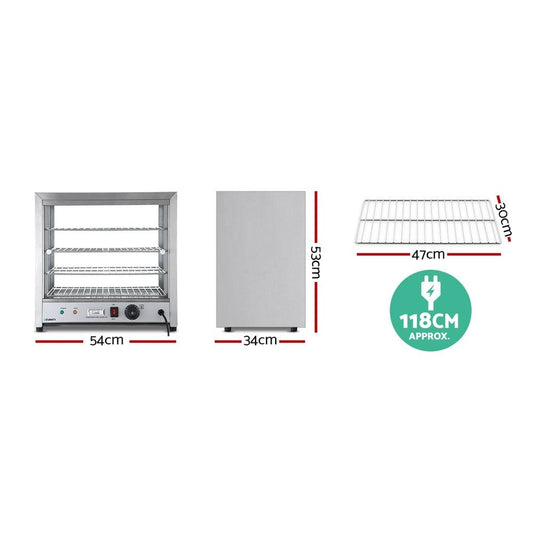 Devanti Commercial Food Warmer Hot Display Showcase Cabinet 54cm.