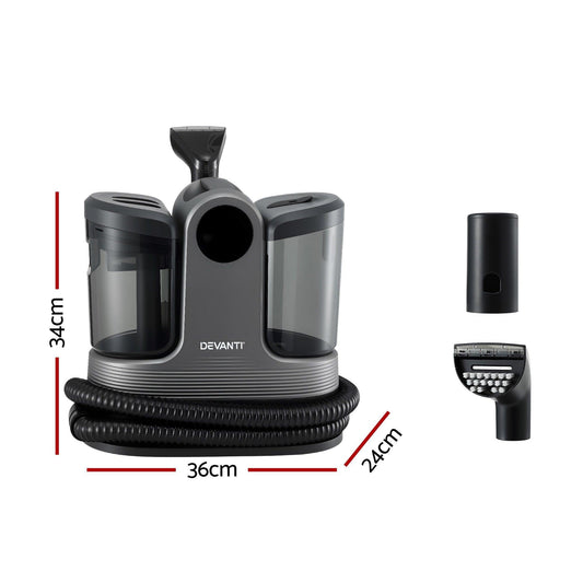 Devanti Carpet Washer Handheld Vacuum Cleaner 1700W 11kpa Rapid Heating Black.