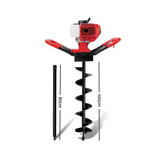 Giantz Post Hole Digger 200mm Petrol Drill Extension Bits Auger.