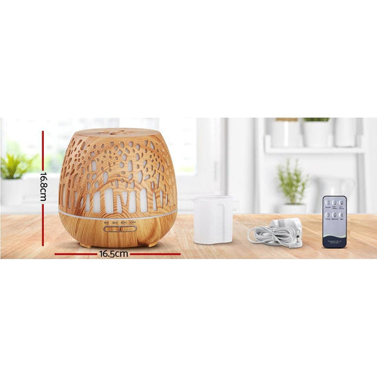Devanti Aroma Diffuser Aromatherapy Wood Grain 400ml.