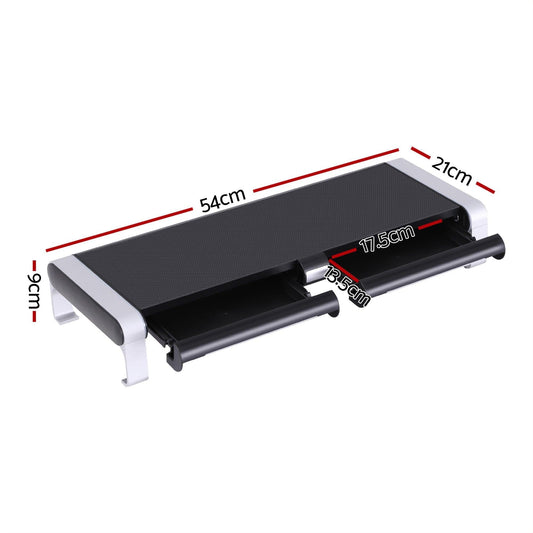 Artiss RGB Monitor Stand with USB Hub Desk Organiser Charging Stand Computer Stand Black.