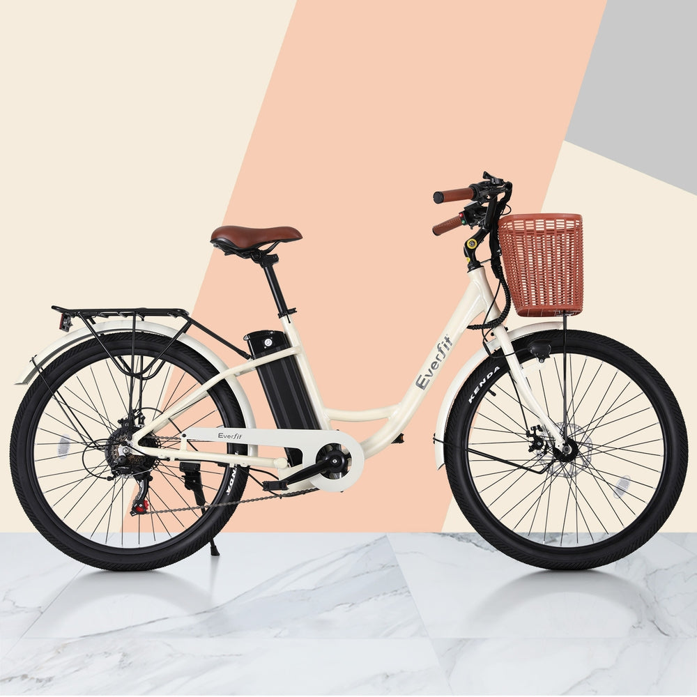 Everfit 26" Electric Bike City Bicycle eBike e-Bike Commuter w/ Battery WH.