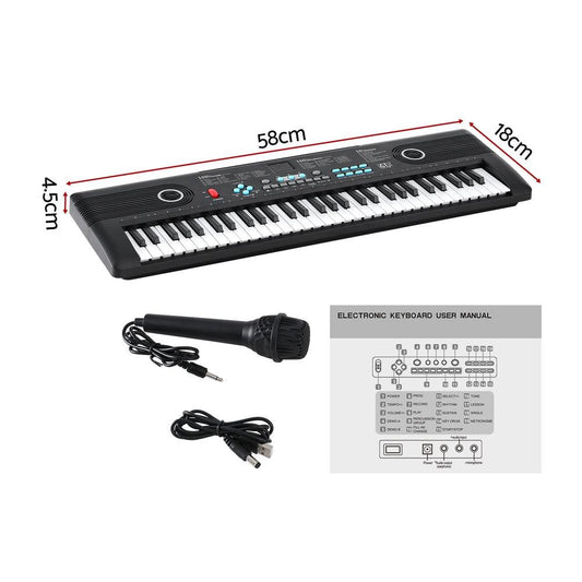Alpha 61-Key Digital Piano Keyboard Electric Kids Gift Black.