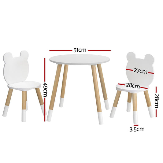 Keezi 3 Piece Kids Table and Chairs Set Activity Playing Study Children Desk.