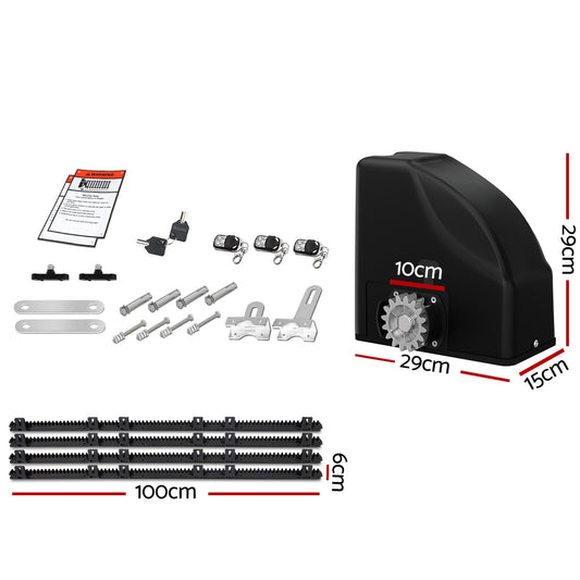 LockMaster Automatic Sliding Gate Opener Kit 40W Solar 4M 600KG