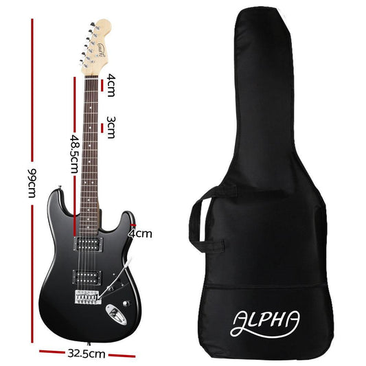 Alpha 41 Inch Electirc Guitar Humbucker Pickup Switch Full Size Black.
