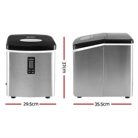 Devanti 15kg Ice Maker Machine Silver.