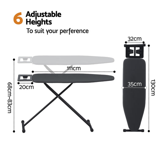 Artiss Ironing Board with Iron Rest with 3 Layers Extra Thick Cover Easy Storage.