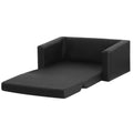 Keezi Kids Sofa 2 Seater Children Flip Open Couch PU Leather Armchair Black.