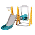 Keezi Kids Slide Swing Set Basketball Outdoor Toys Adjustable Height 140cm Green.