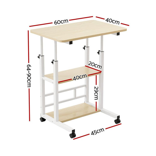 Artiss Laptop Desk Height Adjustable Mobile Workstation Computer Desks 60CM.