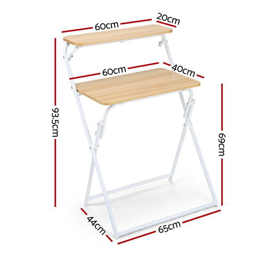 Artiss Laptop Desk Computer Foldable Study Desk Home Office Oak.