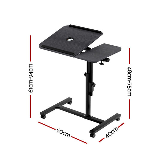 Artiss Laptop Desk Table Fan Cooling Black 60CM.