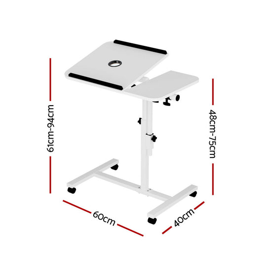 Artiss Laptop Desk Table Fan Cooling White 60CM.