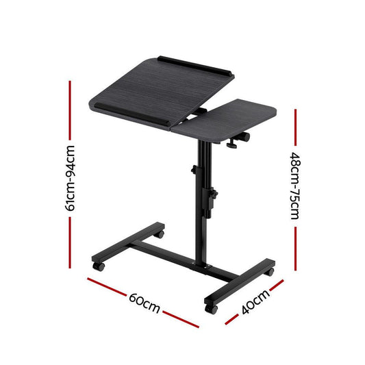 Artiss Laptop Desk Table Fan Cooling Black 60CM.