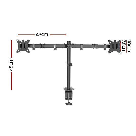 Artiss Monitor Arm Dual Desk Mount Screen Bracket Holder.