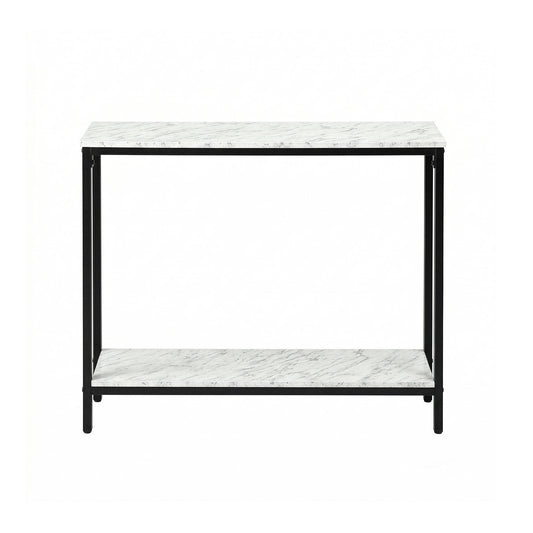 Artiss Console Table Entryway Hallway Display Desk Marble Effect White