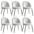 Artiss Dining Chairs Set of 6 Sherpa Boucle White
