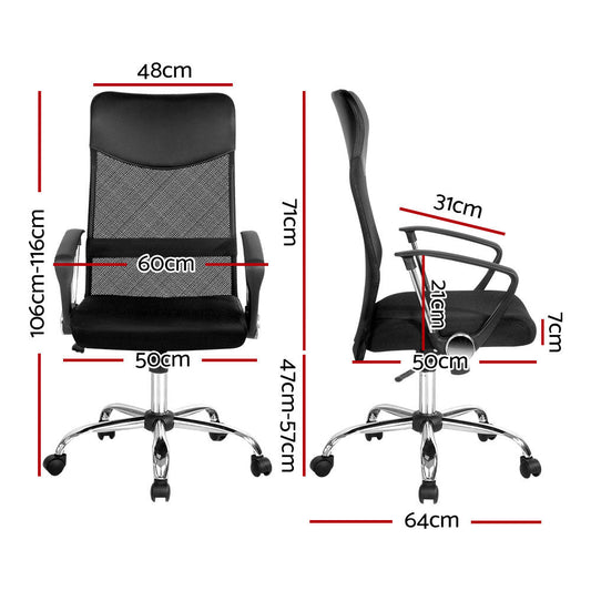 Artiss Mesh Office Chair High Back Black.