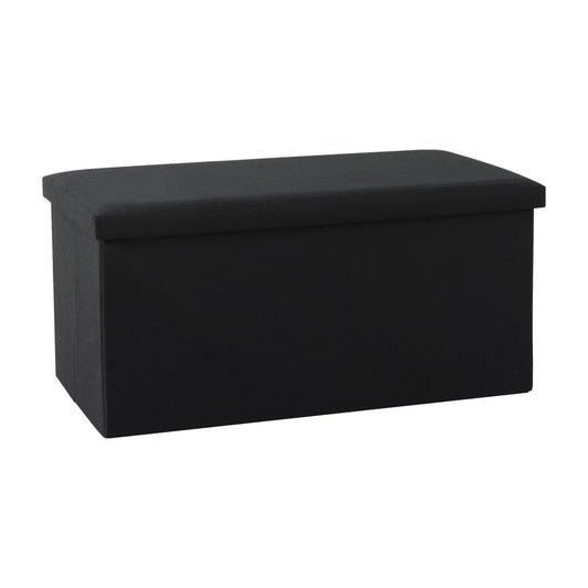 Artiss Storage Ottoman Bench Folding Blanket Box Toy Organiser Foot Stool Black