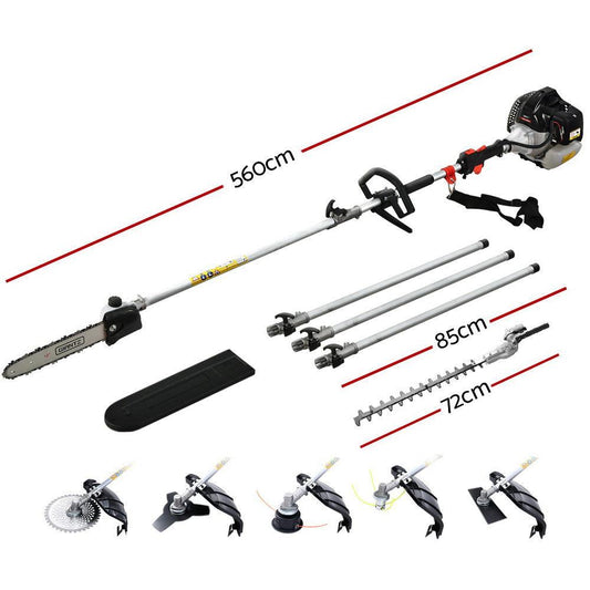 Giantz 65CC Pole Chainsaw Petrol Brush Cutter Whipper Snipper Hedge Trimmer.
