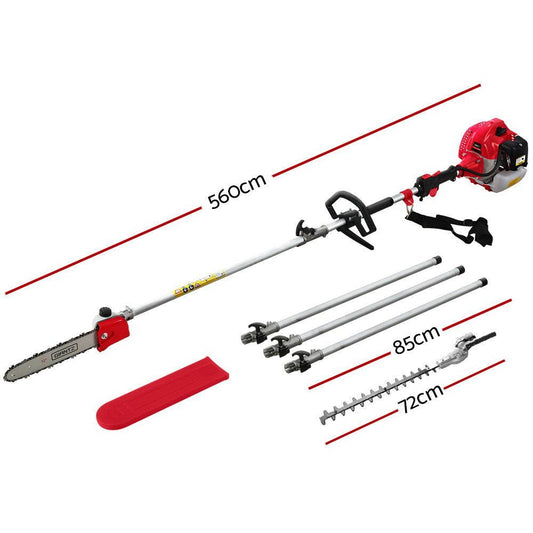 Giantz 65CC Pole Chainsaw Hedge Trimmer 12in Chain Saw 5.6m Long Reach.