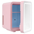 Glacio Mini Fridge Skincare Beauty Cooler Warmer LED Mirror 12V 220V Pink 4L.