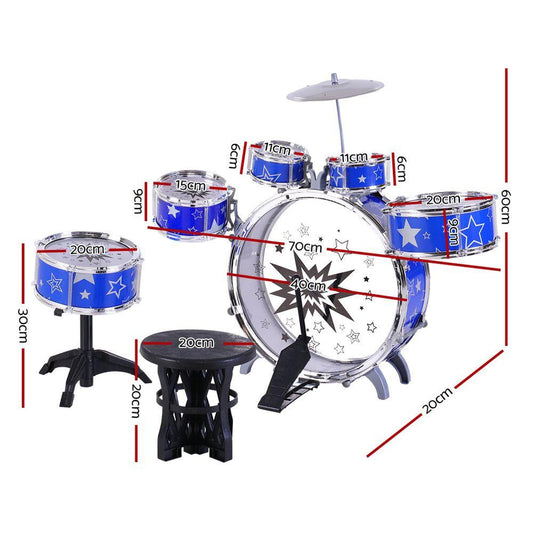Keezi 11 Piece Kids Drum Set.