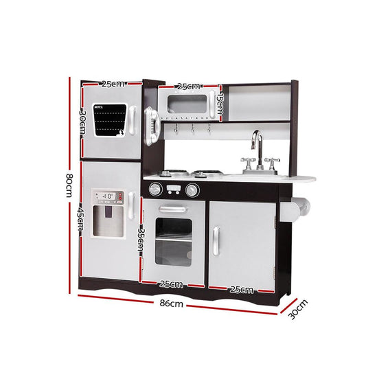 Keezi Kids Kitchen Play Set Wooden Pretend Toys Cooking Children Stove Fridge.