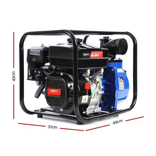 Giantz 3" Petrol Water Pump 7HP Max 4-Stroke 210cc High Flow 60,000L/H Max Transfer Engine, Fire Fighting Irrigation Rain Tank Pond Garden Farm, Includes Hose Fittings Inlet Filter & Rubber Feet, Blue.