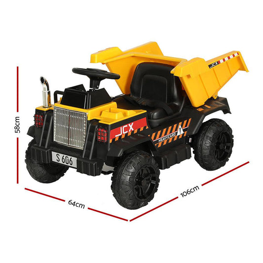 Rigo Kids Electric Ride On Car Dumptruck Loader Toy Cars 12V Yellow.