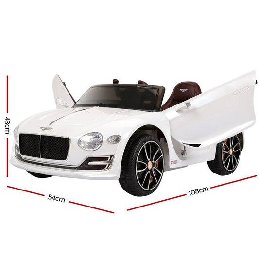 Kids Electric Ride On Car Bentley Licensed EXP12 Toy Cars Remote 12V White.