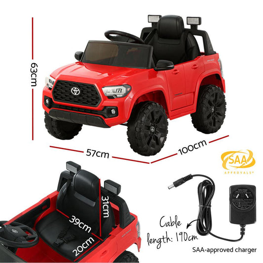 Kids Electric Ride On Car Toyota Tacoma Off Road Jeep Toy Cars Remote 12V Red.