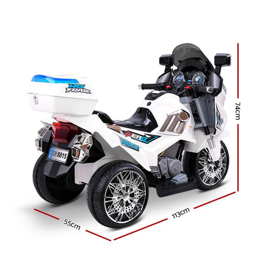 Rigo Kids Electric Ride On Patrol Police Car BMW-Inspired S1K 6V Battery White.