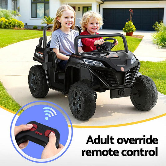 Rigo Kids Ride On Car Electric Toys Cars Headlight Music Remote Control Black.