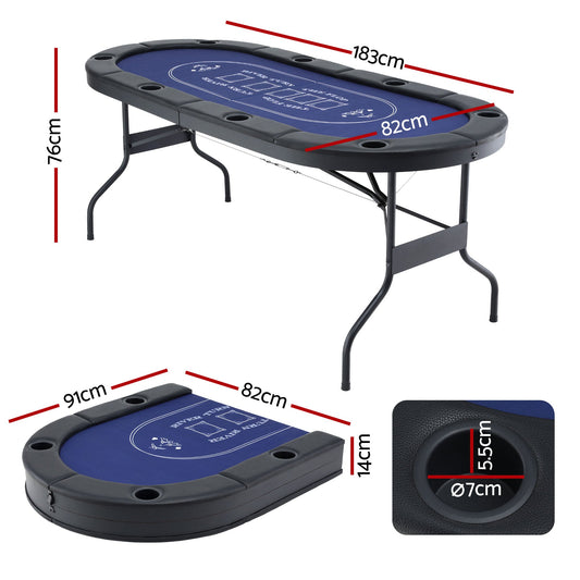 Poker Table Top Folding Poker Table 8 Player 183cm.