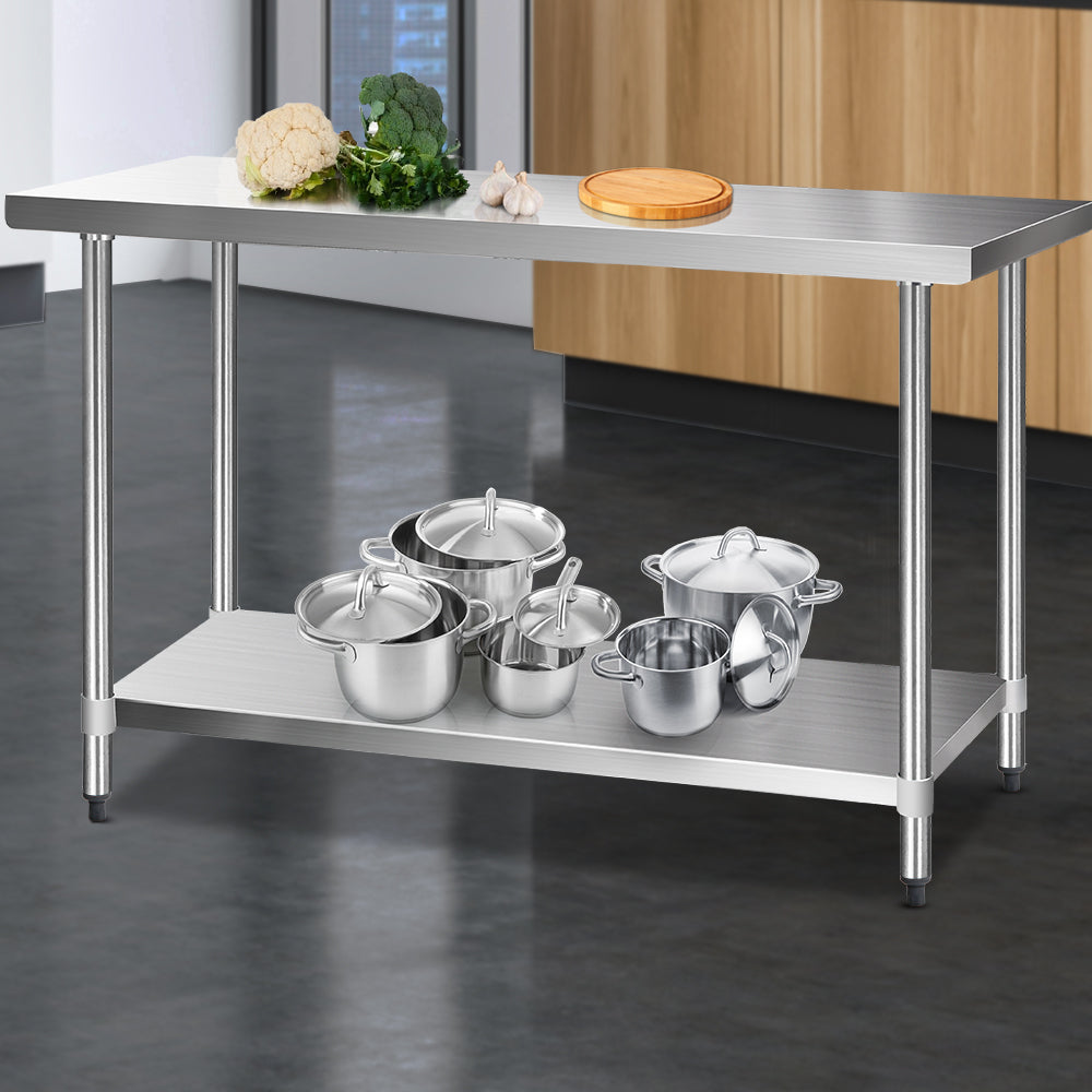 Cefito 1524x610mm Stainless Steel Kitchen Bench 304.