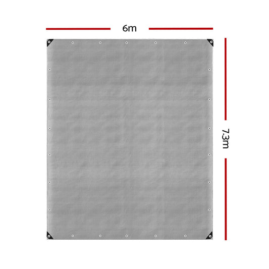 Instahut Tarp Tarpaulin 6x7.3m Canvas Camping Heavy Duty Sun Cover.