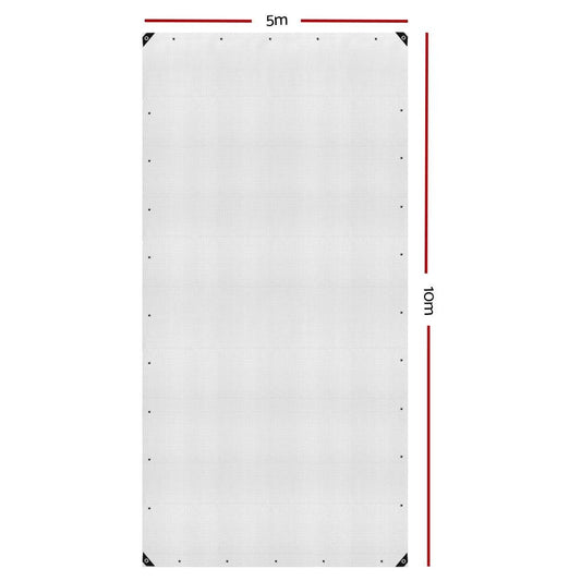 Instahut Tarp Tarpaulin 5x10m Canvas Heavy Duty Camping Cover Clear.